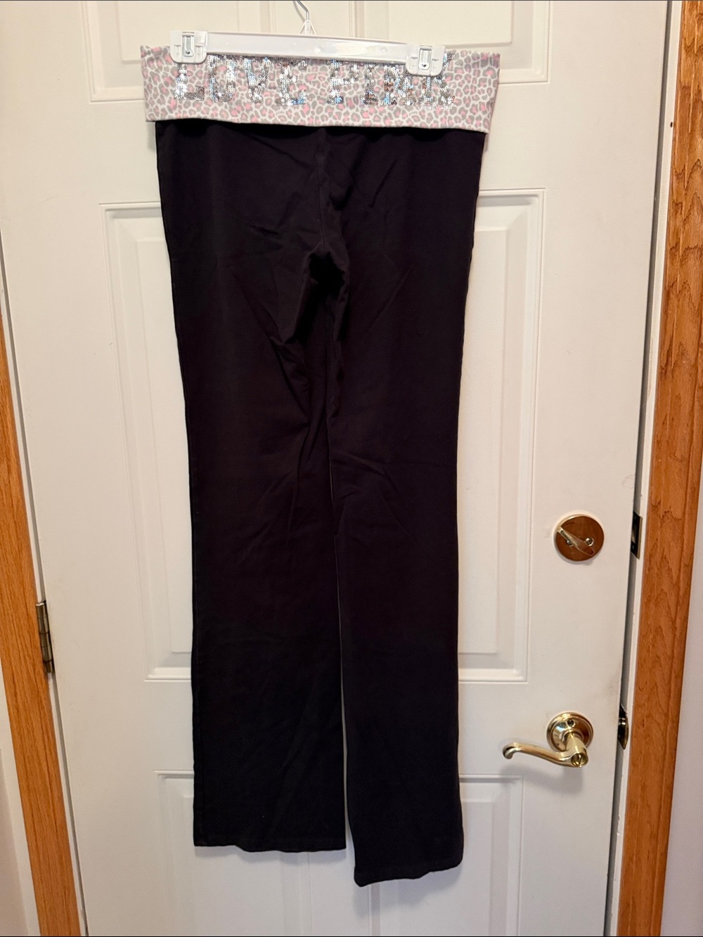 Victorias Secret Pink Sequined Yoga Pants. Large Long - Picture 3 of 6